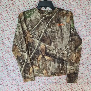 Habit Outdoors Camo Shirt Youth Large Long Sleeve Realtree Hunting Camouflage